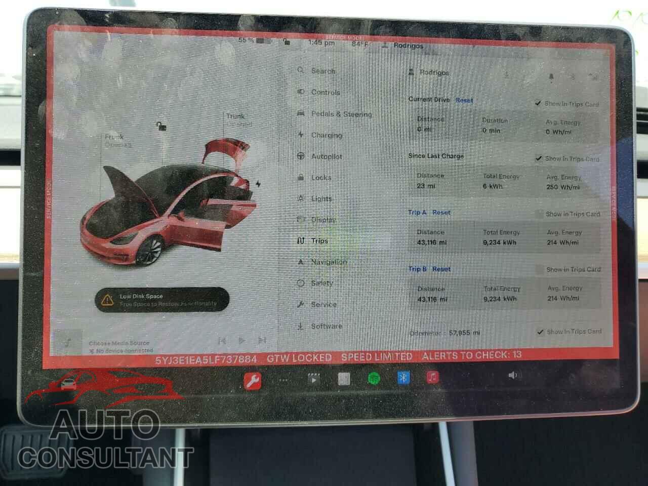 TESLA MODEL 3 2020 - 5YJ3E1EA5LF737884