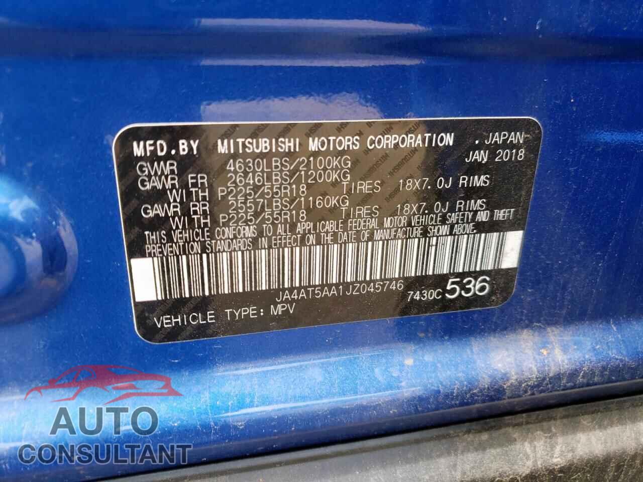 MITSUBISHI ECLIPSE 2018 - JA4AT5AA1JZ045746