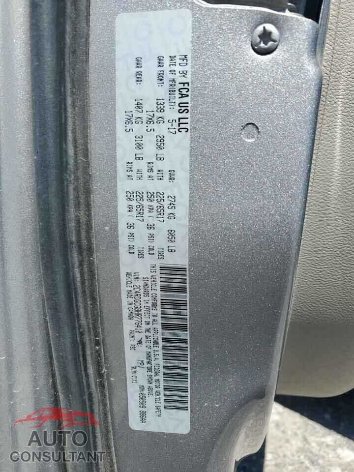 DODGE CARAVAN 2017 - 2C4RDGCG8HR776410
