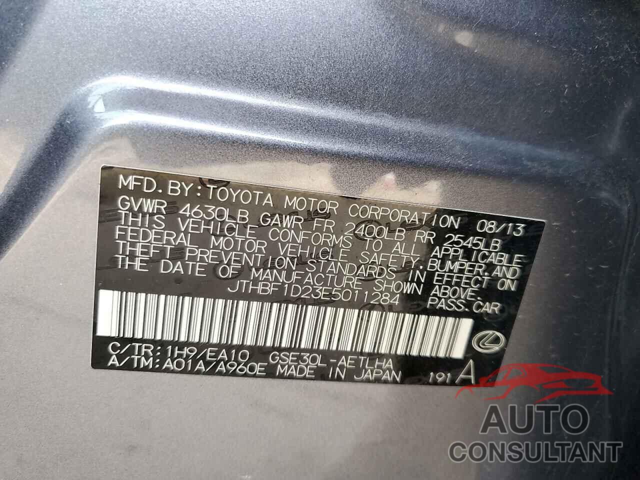 LEXUS IS 2014 - JTHBF1D23E5011284