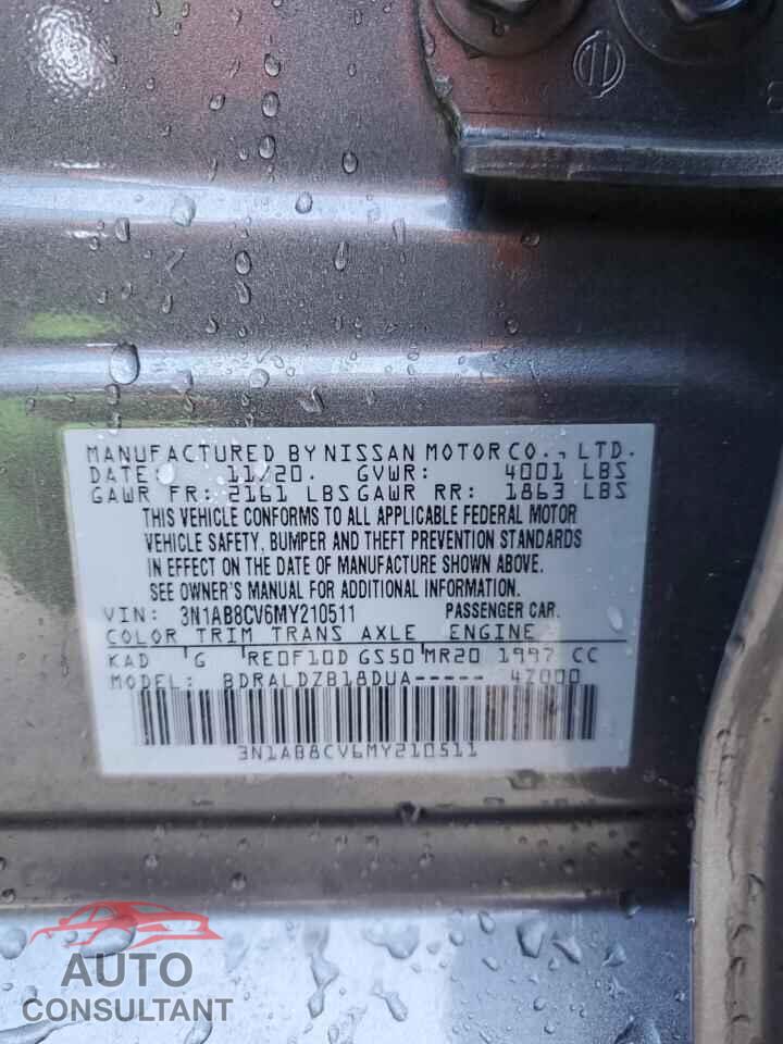 NISSAN SENTRA 2021 - 3N1AB8CV6MY210511