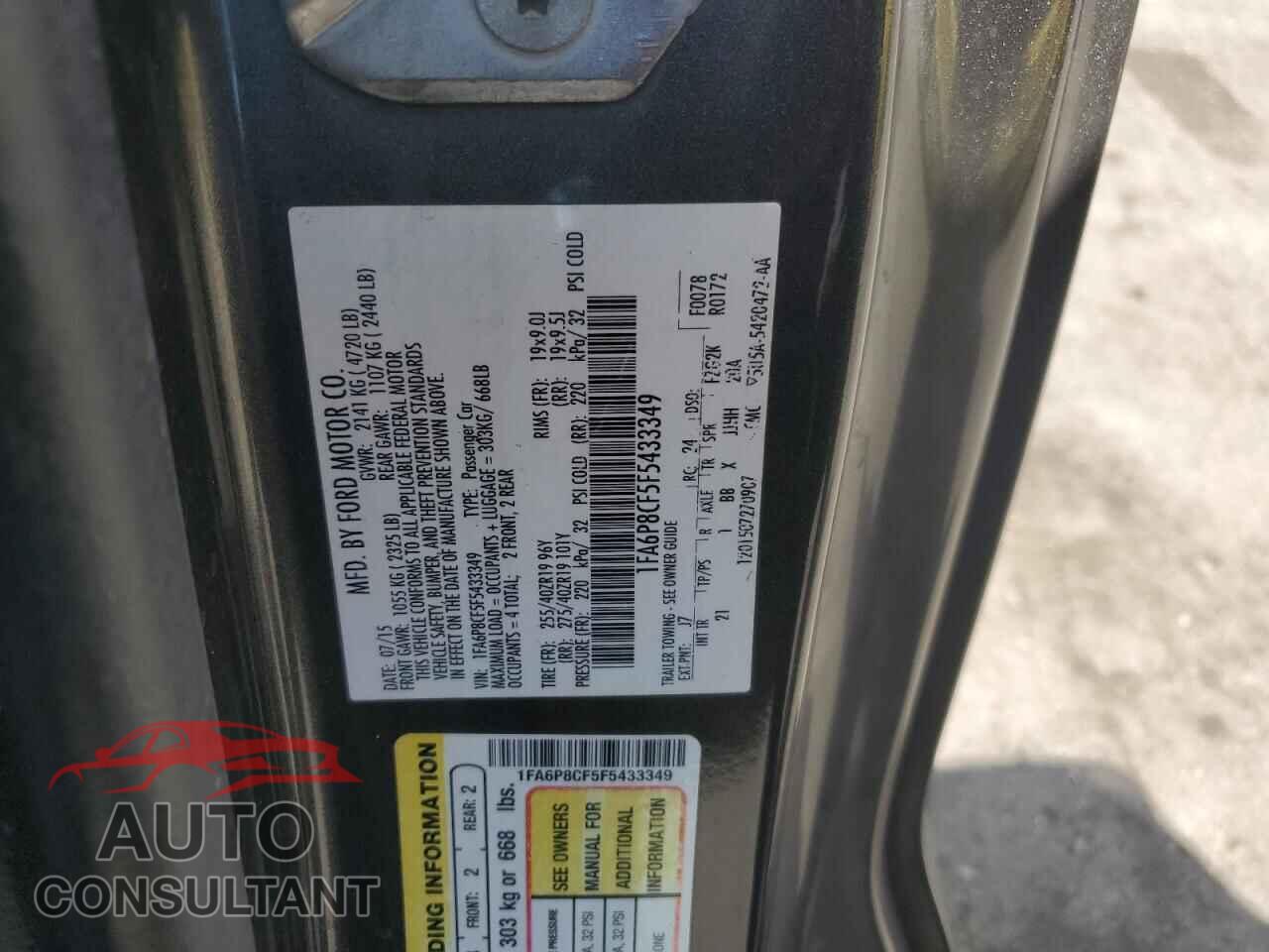 FORD MUSTANG 2015 - 1FA6P8CF5F5433349