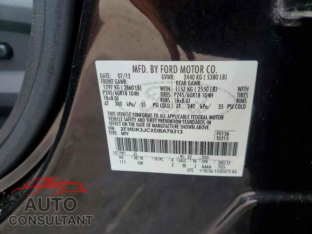 FORD EDGE 2013 - 2FMDK3JCXDBA79313