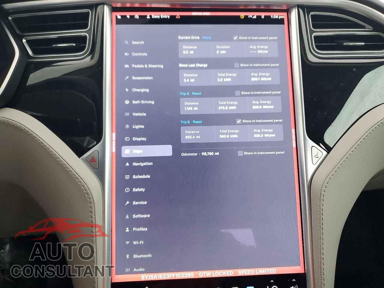 TESLA MODEL S 2015 - 5YJSA1E23FF103395