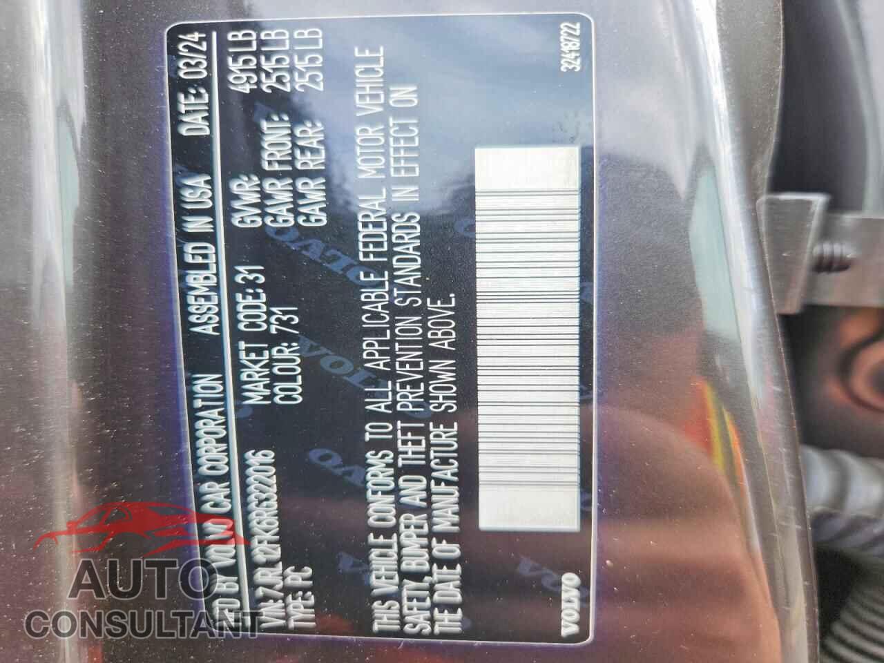 VOLVO S60 2024 - 7JRL12FK6RG322016