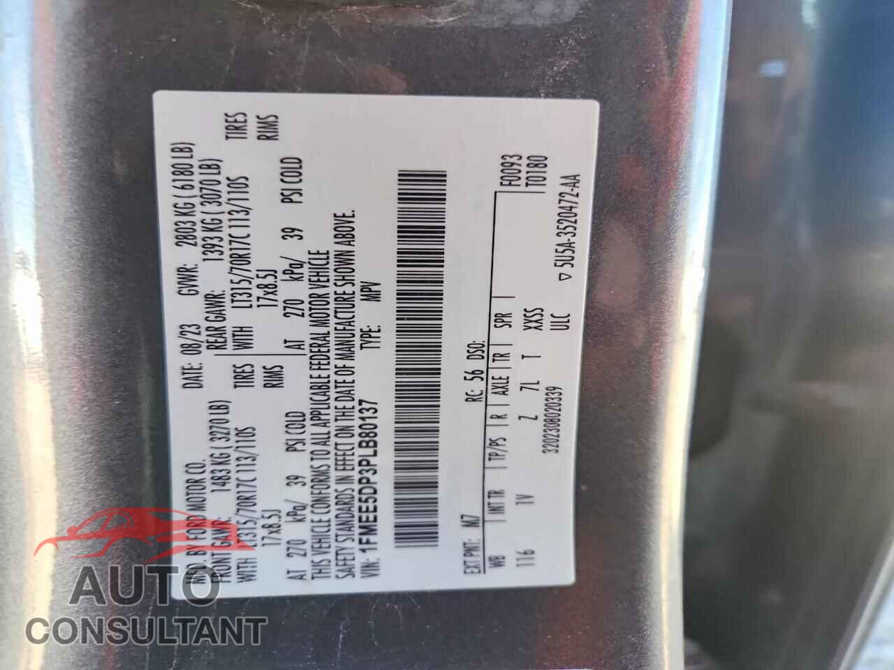 FORD BRONCO 2023 - 1FMEE5DP3PLB80137