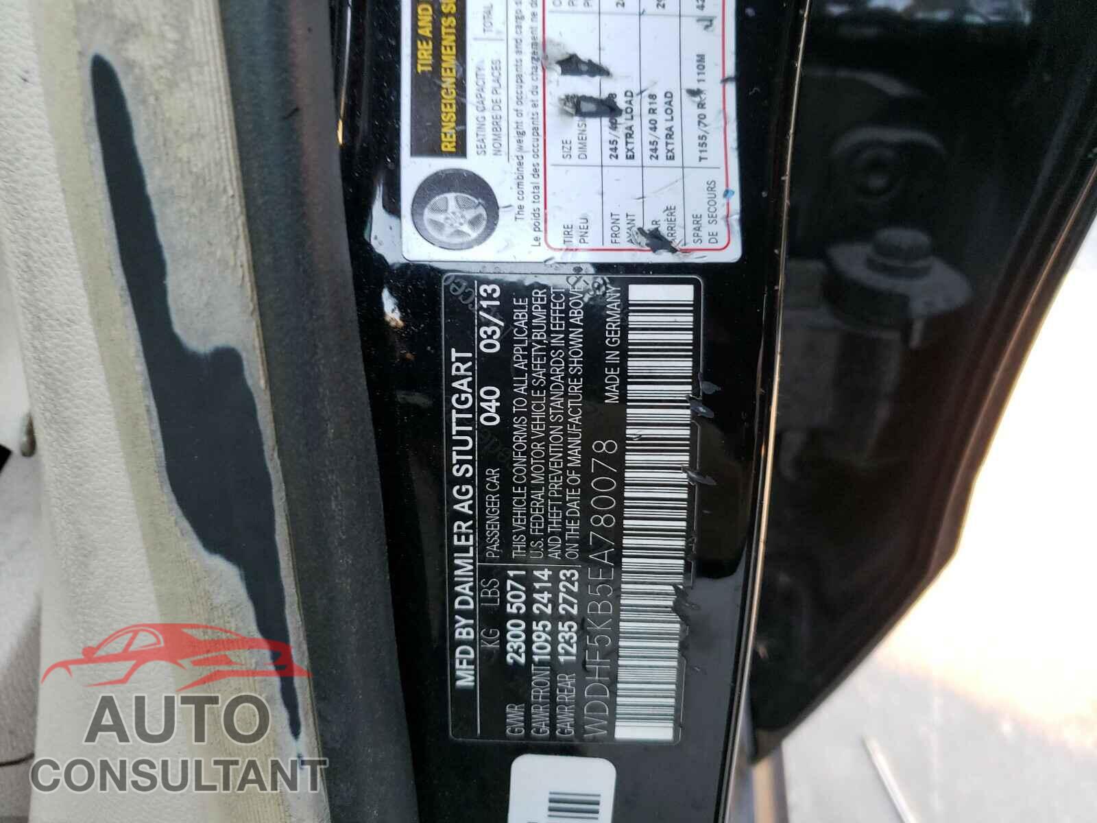 MERCEDES-BENZ E CLASS 2014 - WDDHF5KB5EA780078