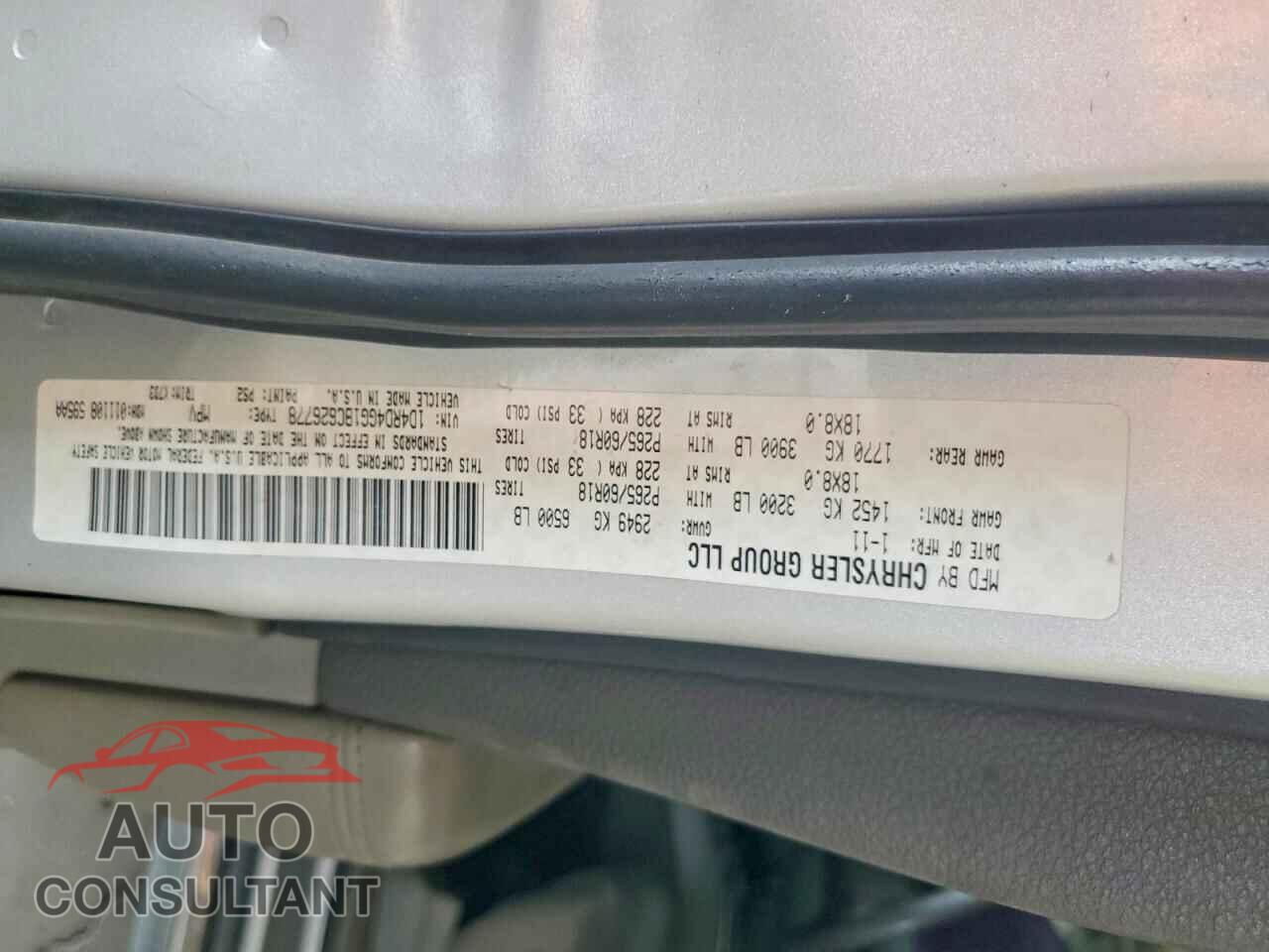 DODGE DURANGO 2011 - 1D4RD4GG1BC626778