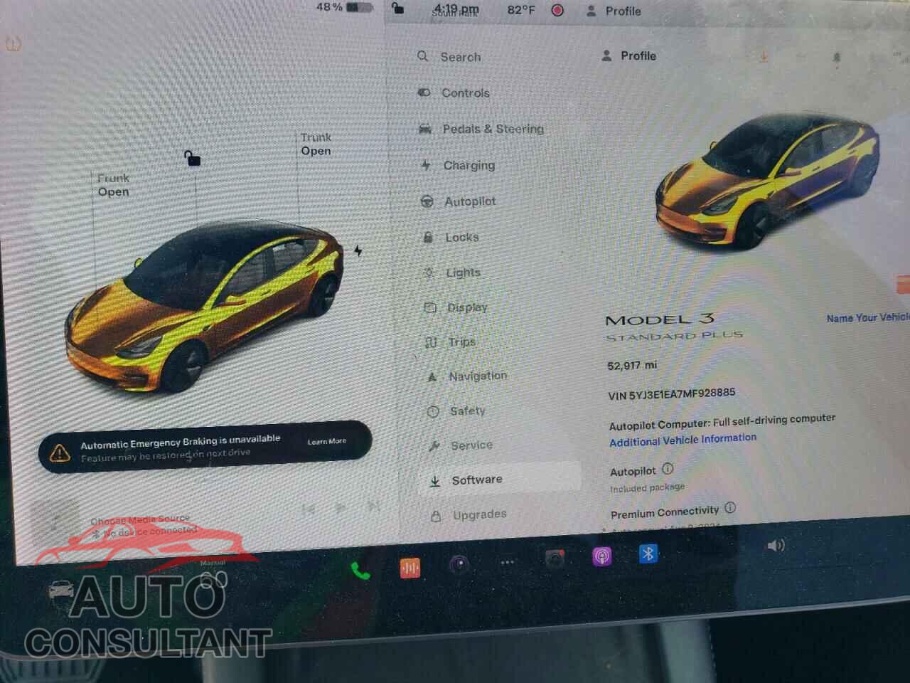 TESLA MODEL 3 2021 - 5YJ3E1EA7MF928885