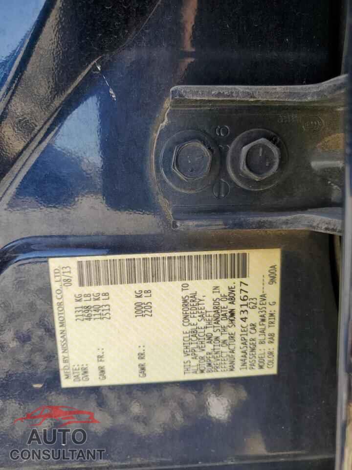 NISSAN MAXIMA 2014 - 1N4AA5AP1EC431677