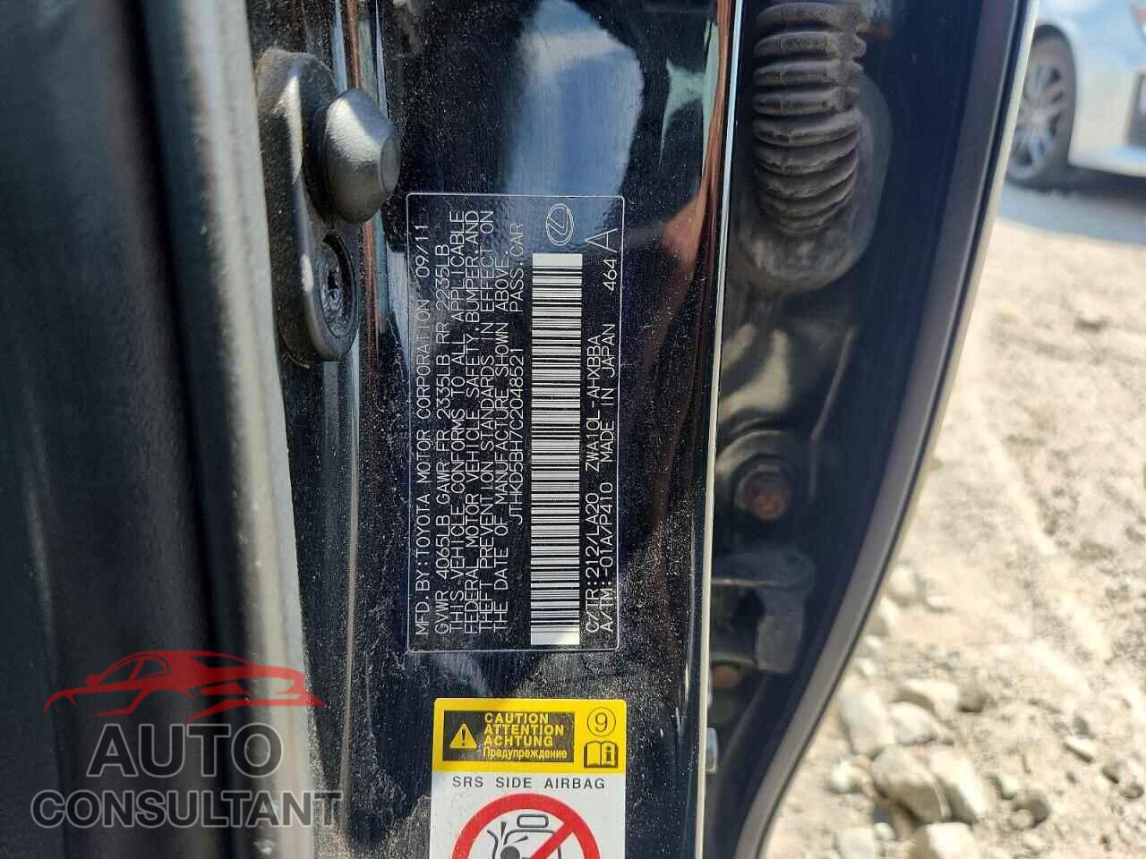 LEXUS CT 2012 - JTHKD5BH7C2048521