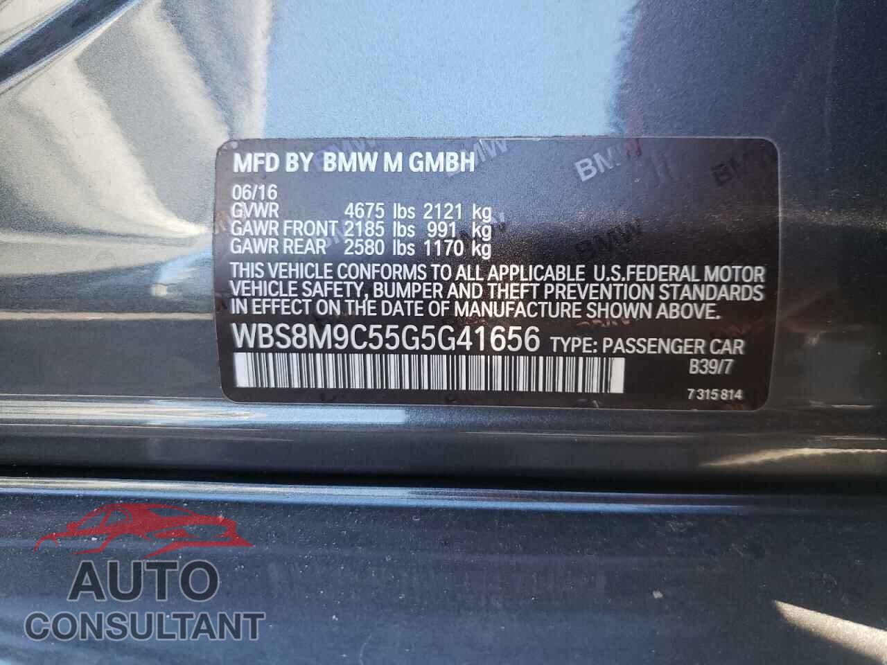BMW M3 2016 - WBS8M9C55G5G41656