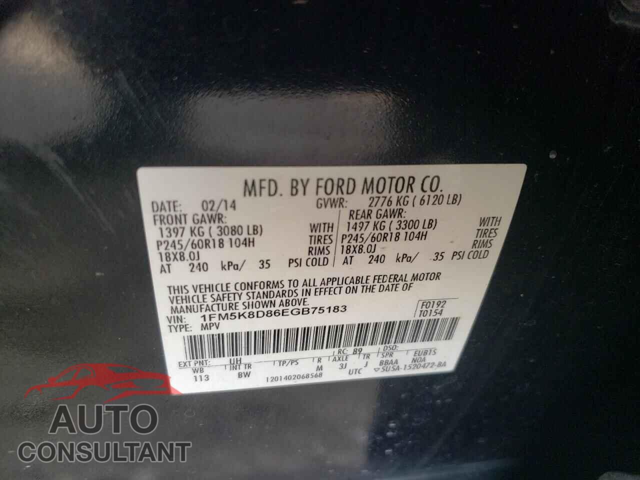 FORD EXPLORER 2014 - 1FM5K8D86EGB75183