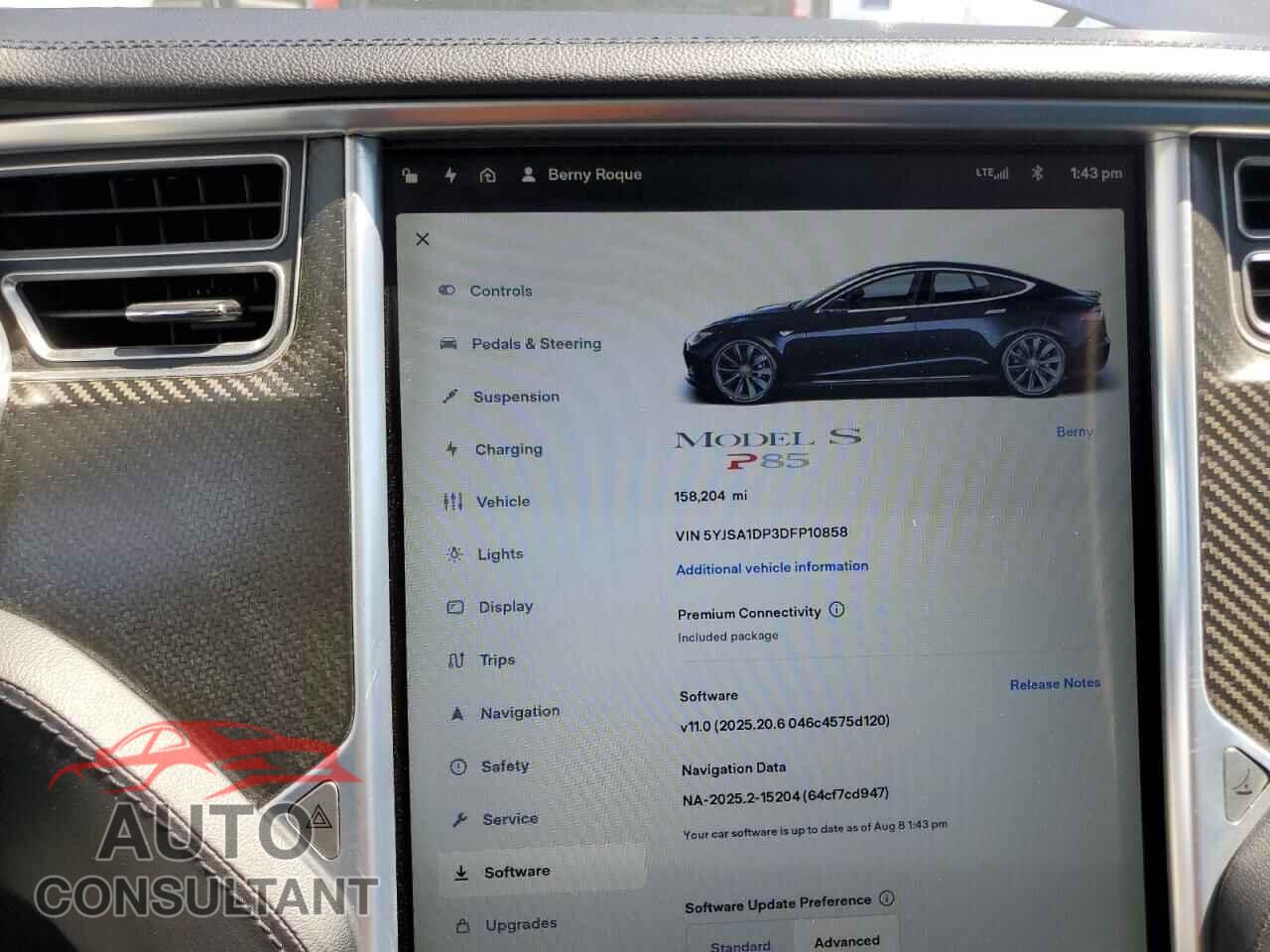 TESLA MODEL S 2013 - 5YJSA1DP3DFP10858
