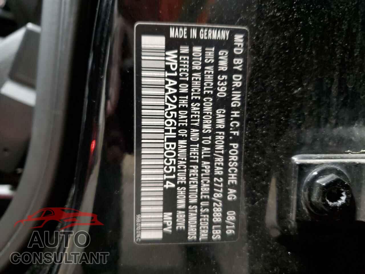 PORSCHE MACAN 2017 - WP1AA2A56HLB05514