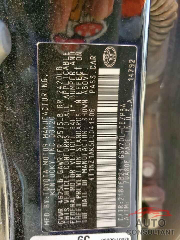 TOYOTA CAMRY 2020 - 4T1NZ1AK5LU041606