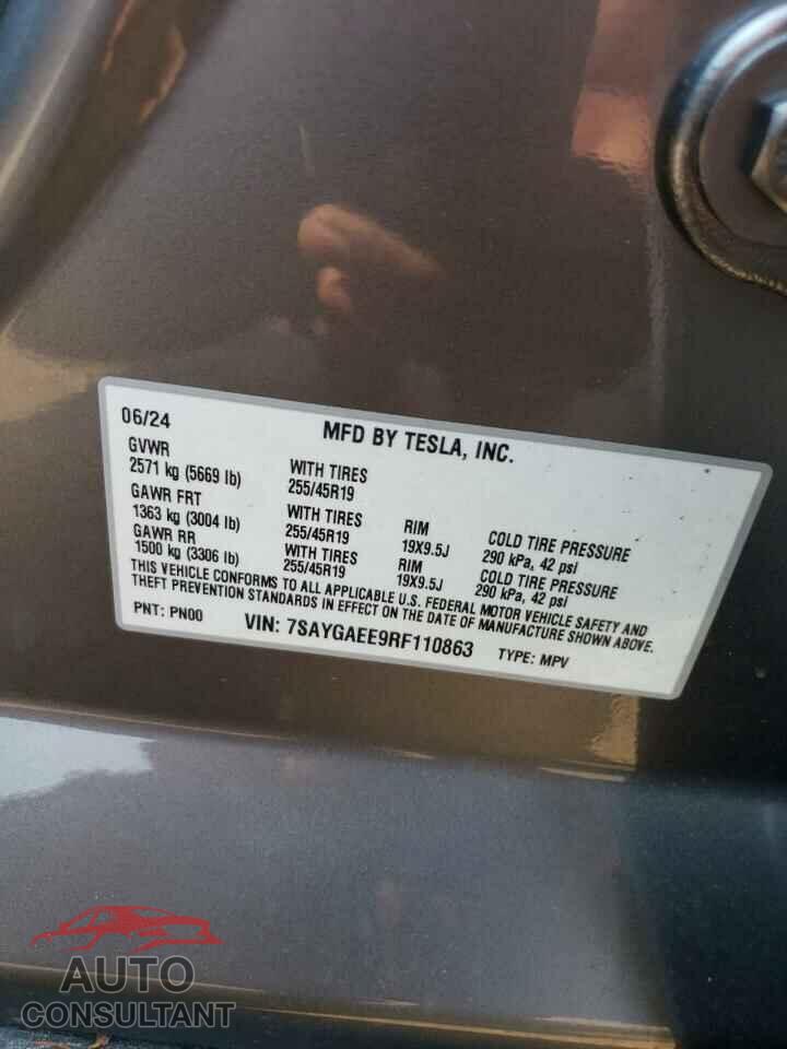 TESLA MODEL Y 2024 - 7SAYGAEE9RF110863