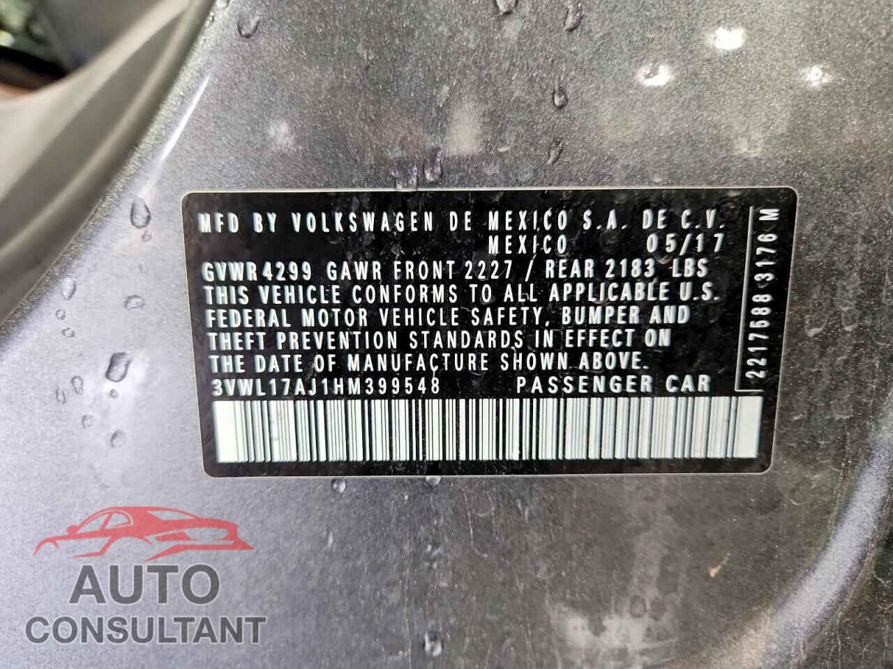 VOLKSWAGEN JETTA 2017 - 3VWL17AJ1HM399548