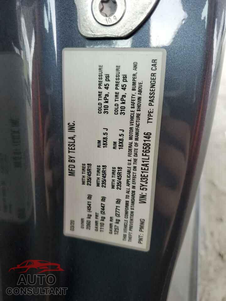 TESLA MODEL 3 2020 - 5YJ3E1EA1LF658146