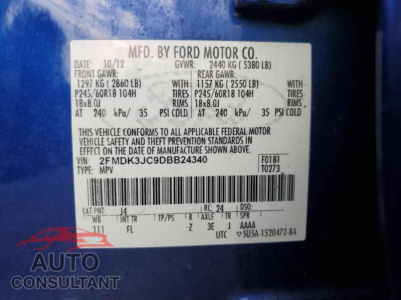 FORD EDGE 2013 - 2FMDK3JC9DBB24340