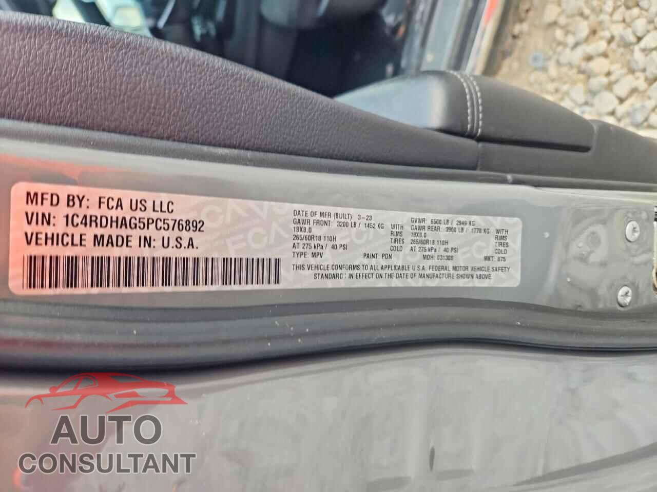 DODGE DURANGO 2023 - 1C4RDHAG5PC576892