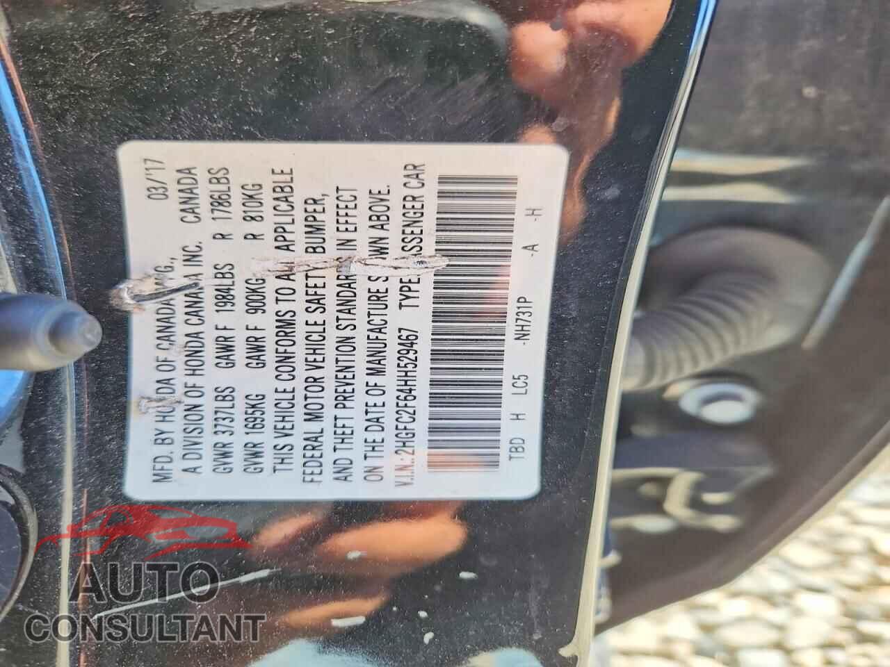 HONDA CIVIC 2017 - 2HGFC2F64HH529467