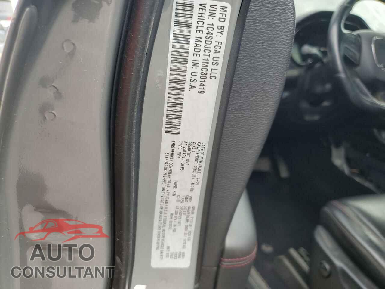 DODGE DURANGO 2021 - 1C4SDJCT1MC801419