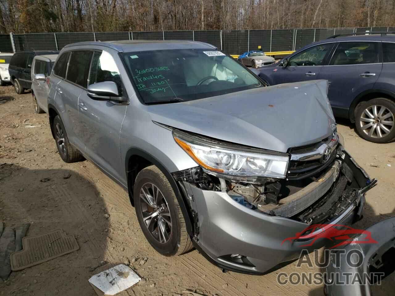 TOYOTA HIGHLANDER 2016 - 5TDJKRFH7GS240315