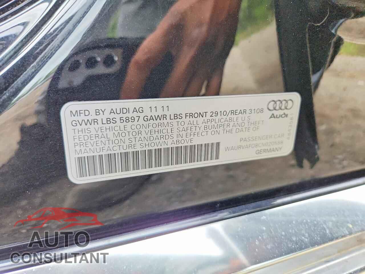 AUDI A8 2012 - WAURVAFD8CN020588