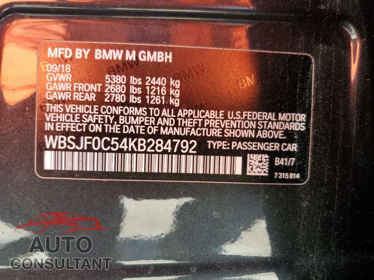 BMW M5 2019 - WBSJF0C54KB284792