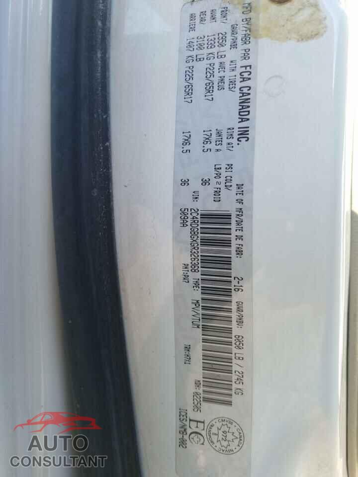 DODGE CARAVAN 2016 - 2C4RDGBGXGR326368