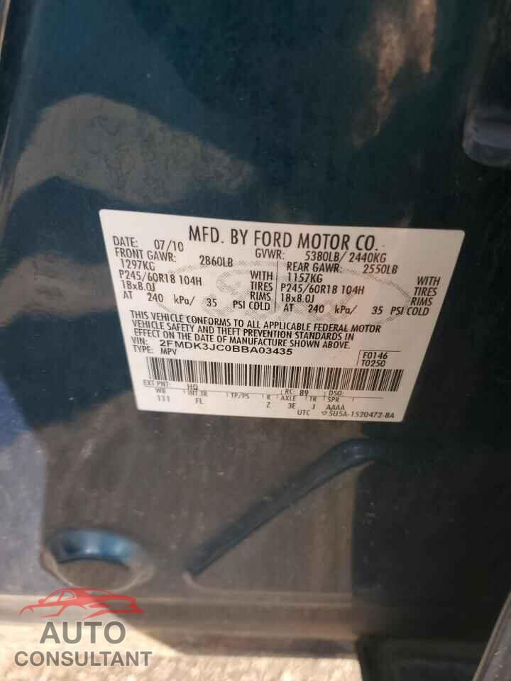FORD EDGE 2011 - 2FMDK3JC0BBA03435