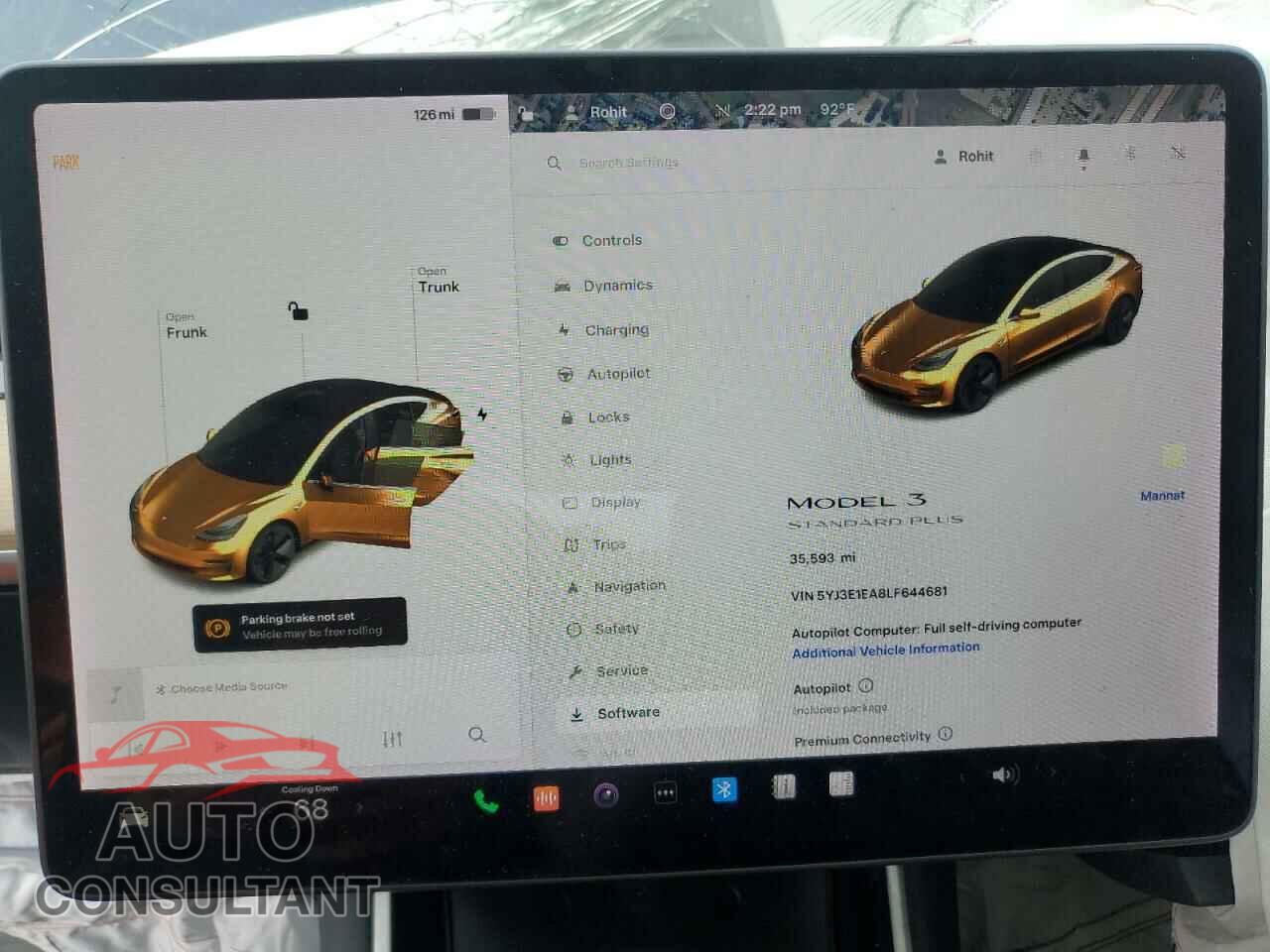 TESLA MODEL 3 2020 - 5YJ3E1EA8LF644681