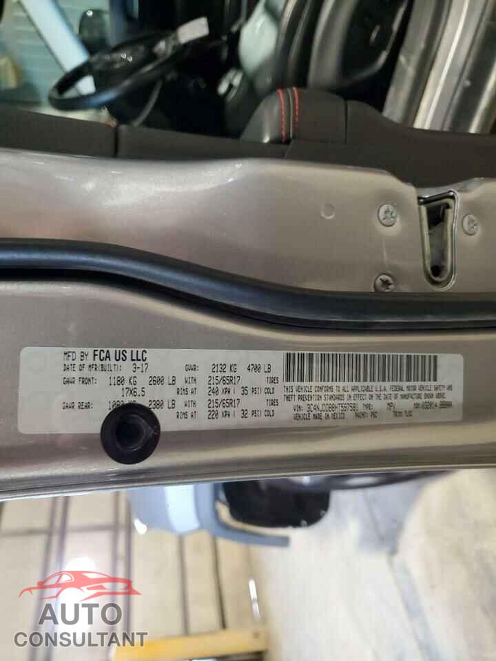 JEEP COMPASS 2017 - 3C4NJDDB8HT597581