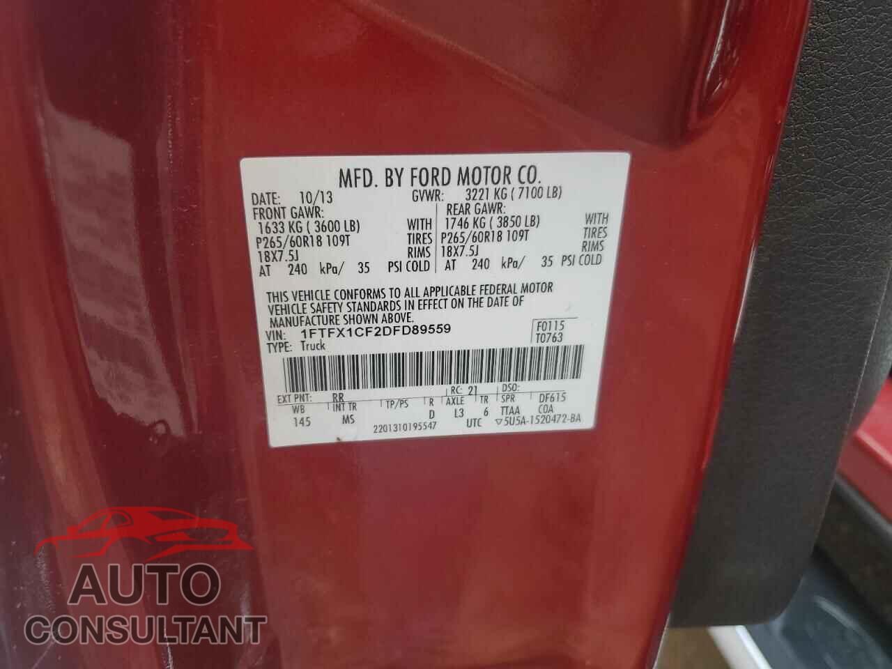 FORD F-150 2013 - 1FTFX1CF2DFD89559