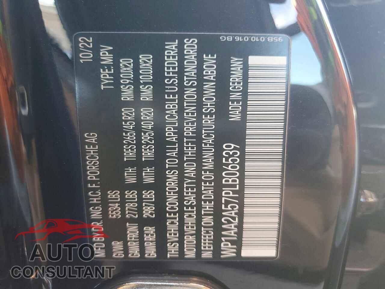 PORSCHE MACAN 2023 - WP1AA2A57PLB06539