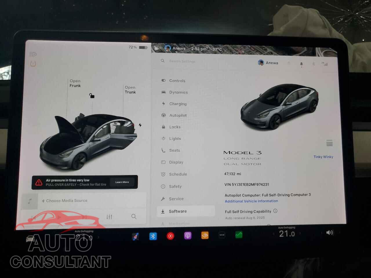 TESLA MODEL 3 2021 - 5YJ3E1EB2MF974231