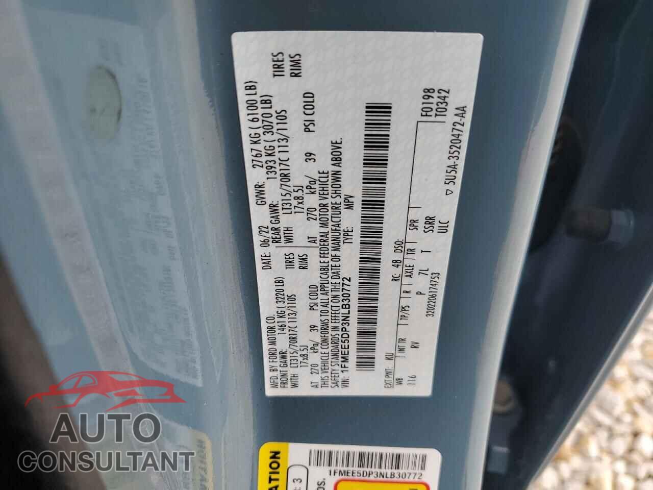 FORD BRONCO 2022 - 1FMEE5DP3NLB30772