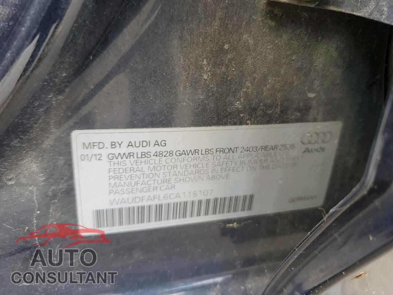 AUDI A4 2012 - WAUDFAFL6CA115107