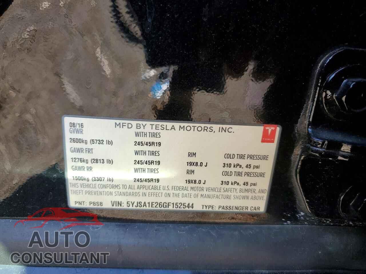 TESLA MODEL S 2016 - 5YJSA1E26GF152544