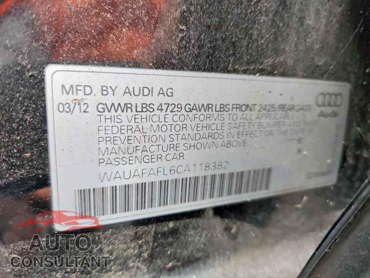 AUDI A4 2012 - WAUAFAFL6CA118382