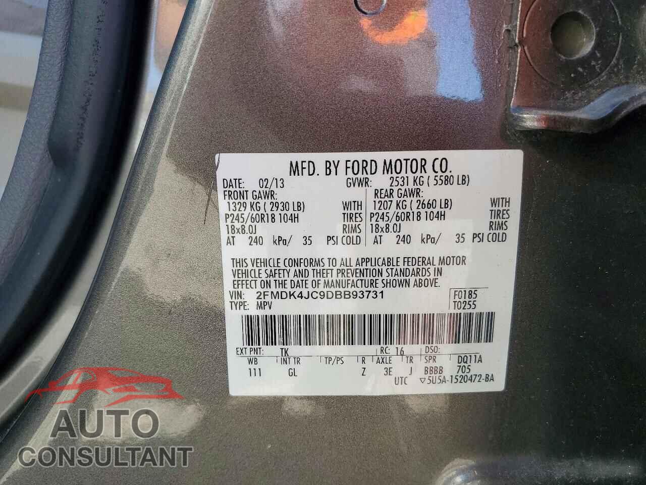 FORD EDGE 2013 - 2FMDK4JC9DBB93731