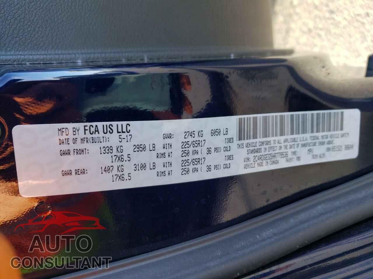 DODGE GRAND CARA 2017 - 2C4RDGEG5HR779536