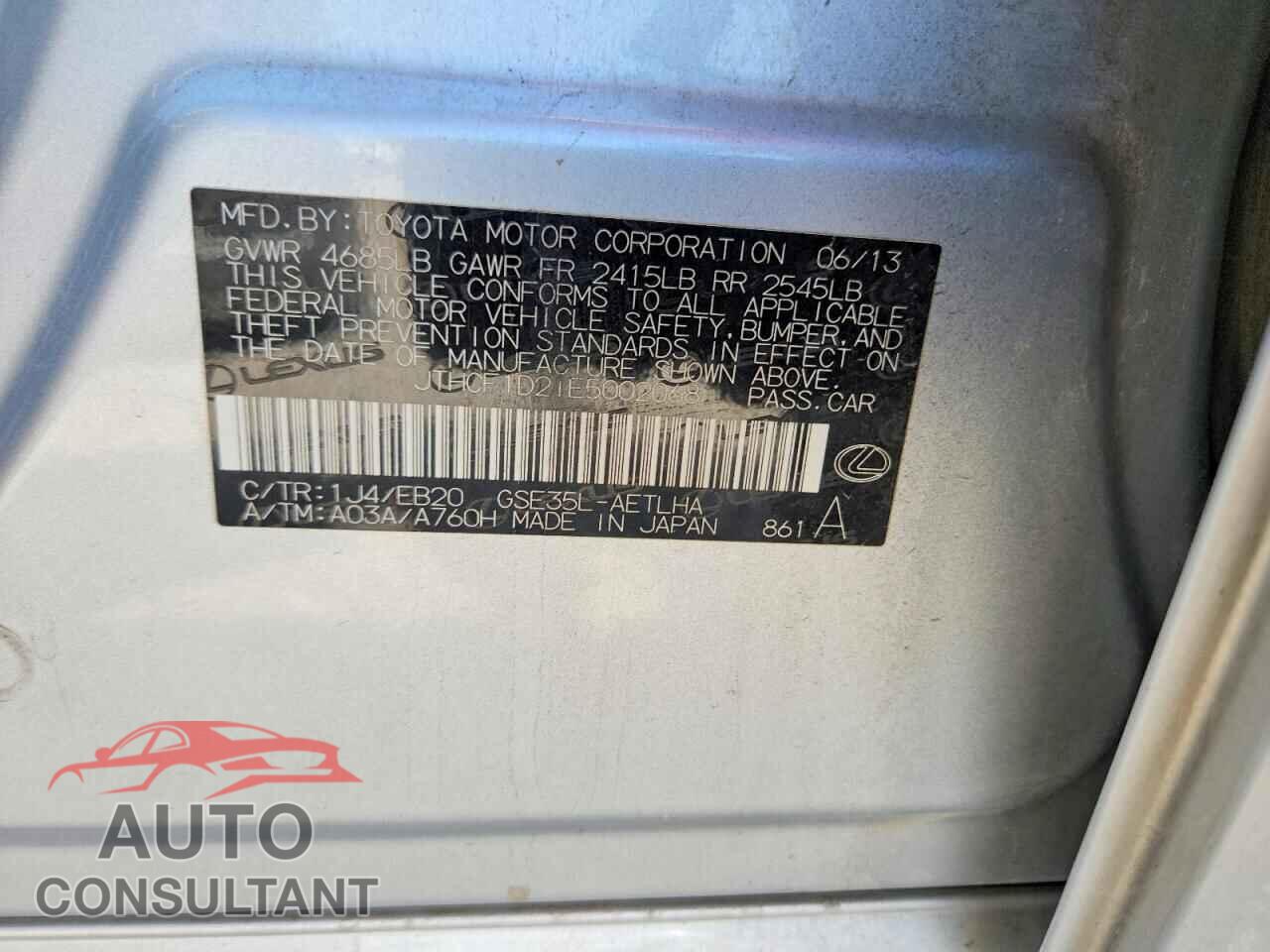 LEXUS IS 2014 - JTHCF1D21E5002068