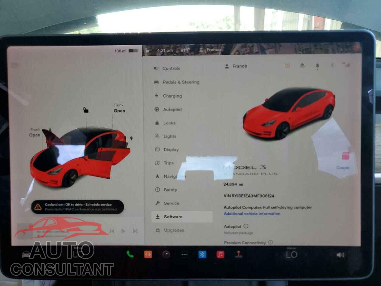 TESLA MODEL 3 2021 - 5YJ3E1EA3MF906124