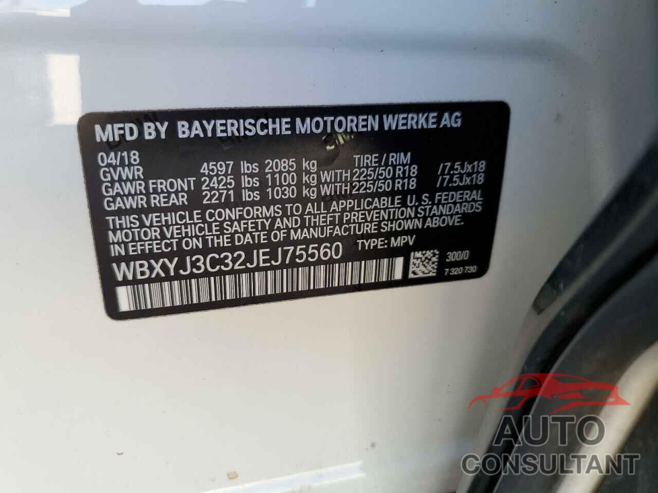 BMW X2 2018 - WBXYJ3C32JEJ75560