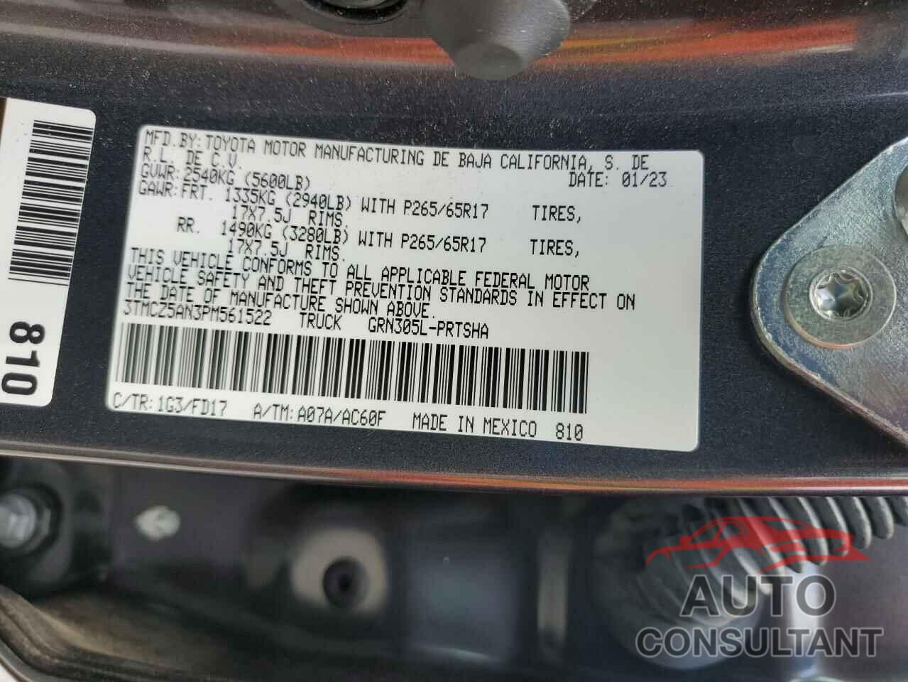 TOYOTA TACOMA 2023 - 3TMCZ5AN3PM561522