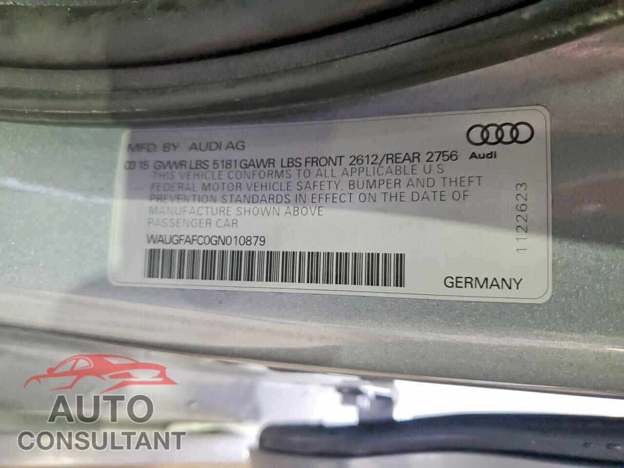 AUDI A6 2016 - WAUGFAFC0GN010879