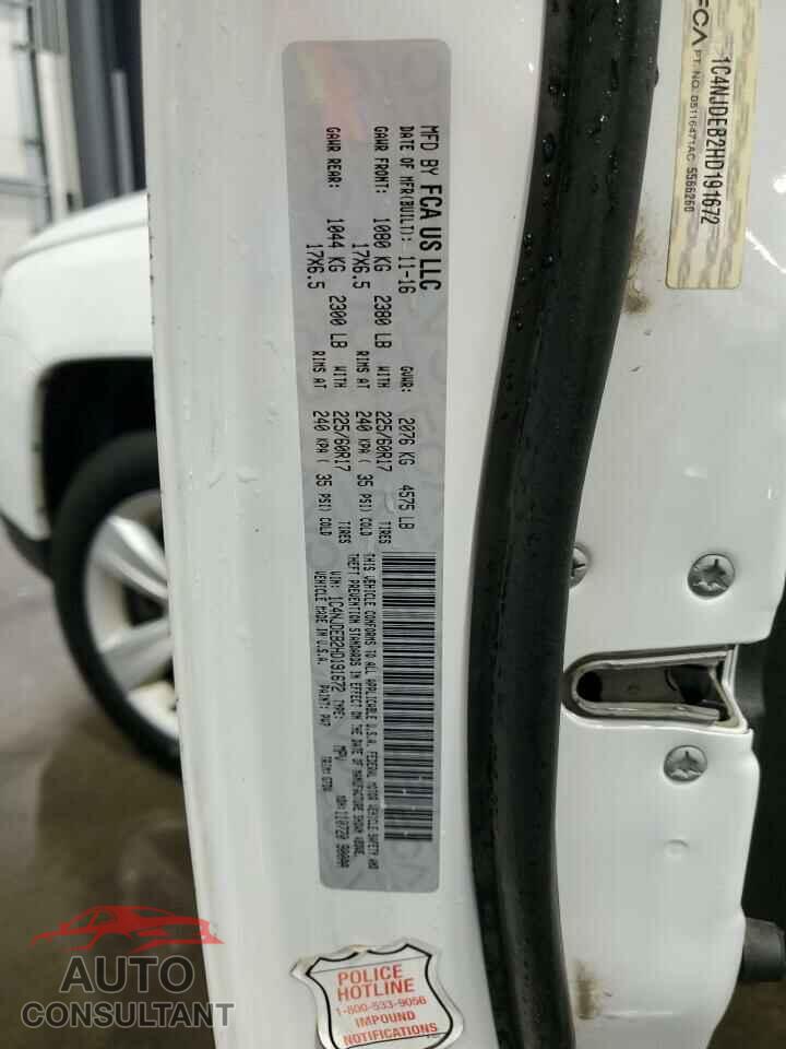 JEEP COMPASS 2017 - 1C4NJDEB2HD191672