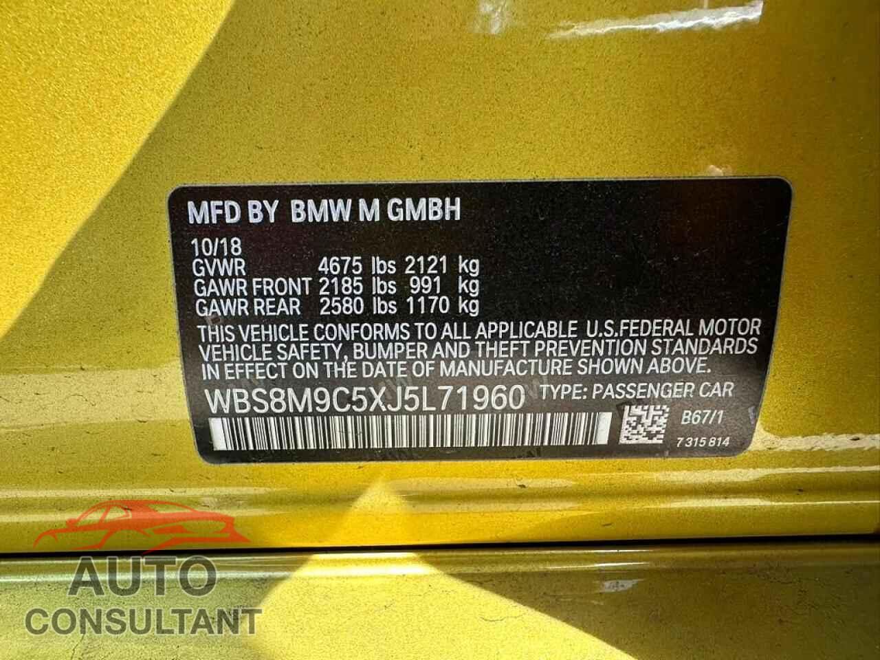 BMW M3 2018 - WBS8M9C5XJ5L71960